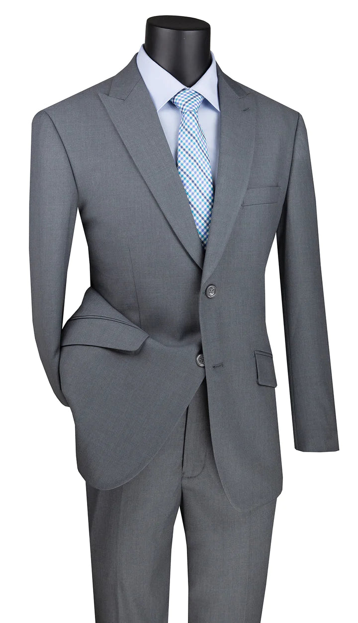 Iris Innovations Collection: Grey 2 Piece Solid Color Single Breasted Modern Fit Suit