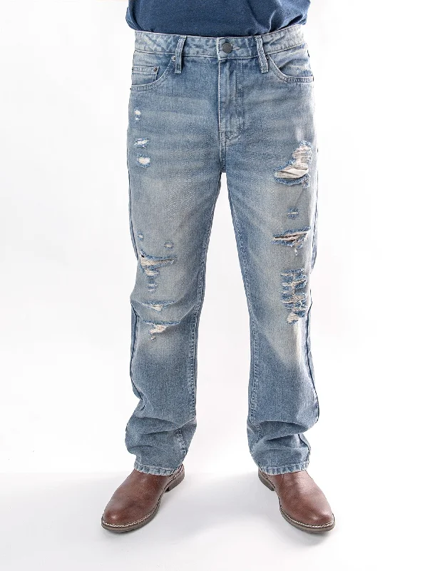 Men's Jeans for Everyday WearMEN'S FALLS RIPPED STRAIGHT FIT JEANS