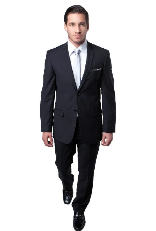 Essential Elegance Collection: Men's Two-Piece Suit Slim Fit with Notch Lapel In Charcoal - Slim Fit