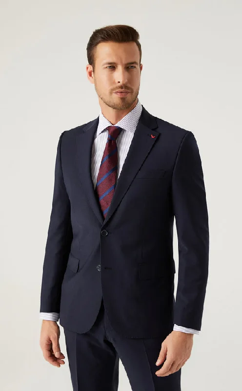 Ds Damat Navy Blue Classic Suit -86% Wool