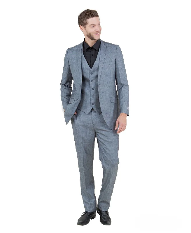 Zodiac Signature Collection: Three-Piece Suit in Solid Grey