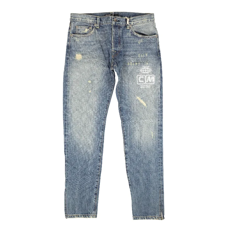 Men's Jeans with RipsVisitor On Earth Distressed Jeans - Blue