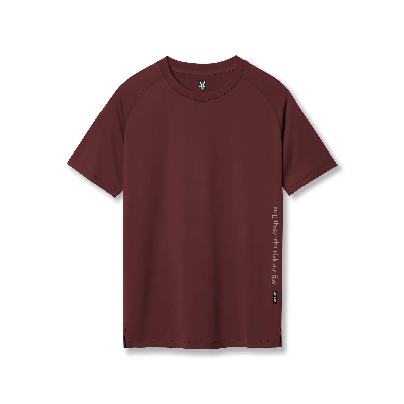 Men's Shirts with Elastic Waistbands0839. 3D-Lite® 2.0 Lycra® Fitted Tee - Crimson "OTWR"