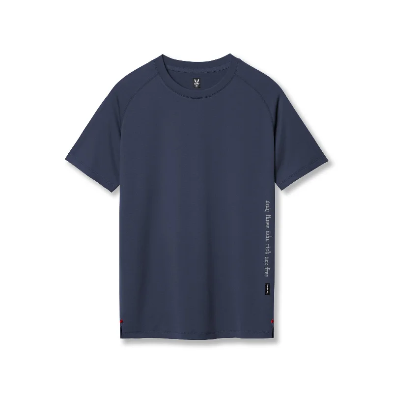 Men's Shirts with Striped Patterns0839. 3D-Lite® 2.0 Lycra®  Fitted Tee - Navy "OTWR"