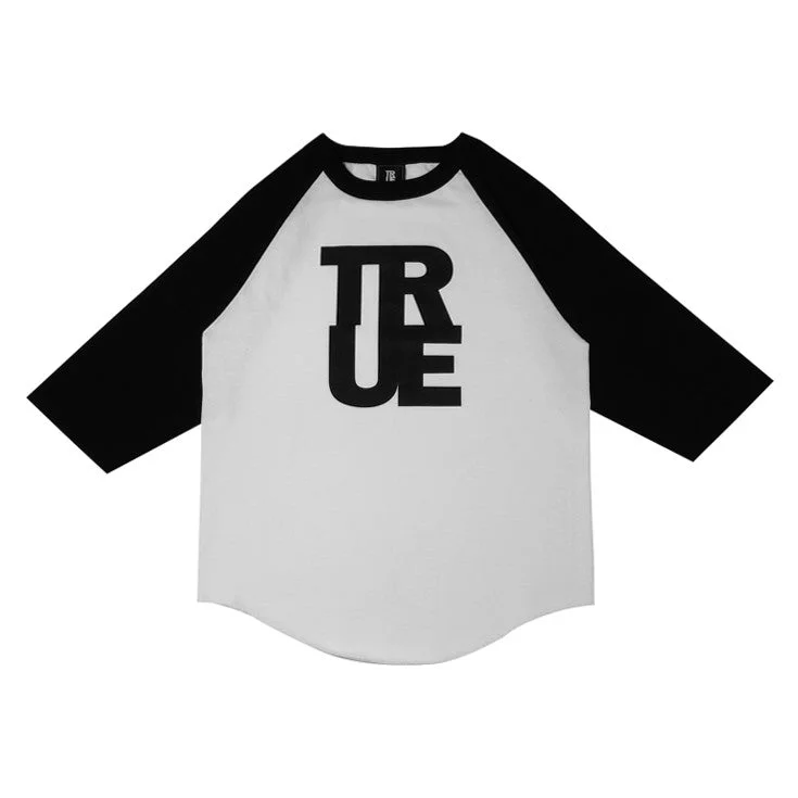 Men's Shirts with Short PlacketsMens True Logo Raglan T-Shirt White/Black