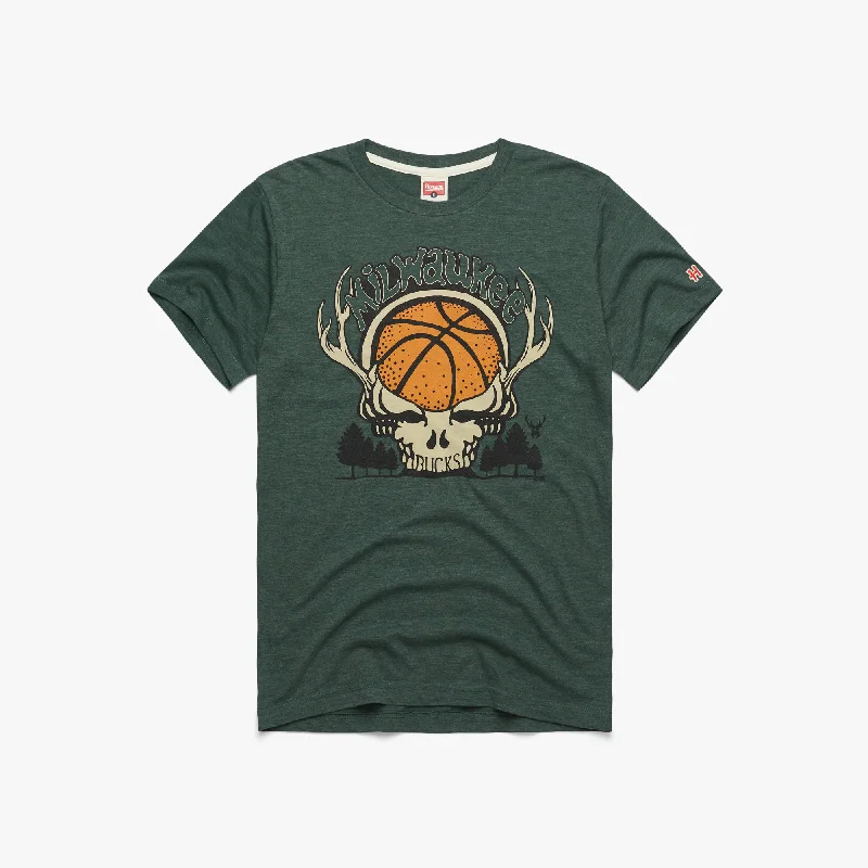 Men's Shirts with Contrast CollarsNBA x Grateful Dead x Bucks Skull