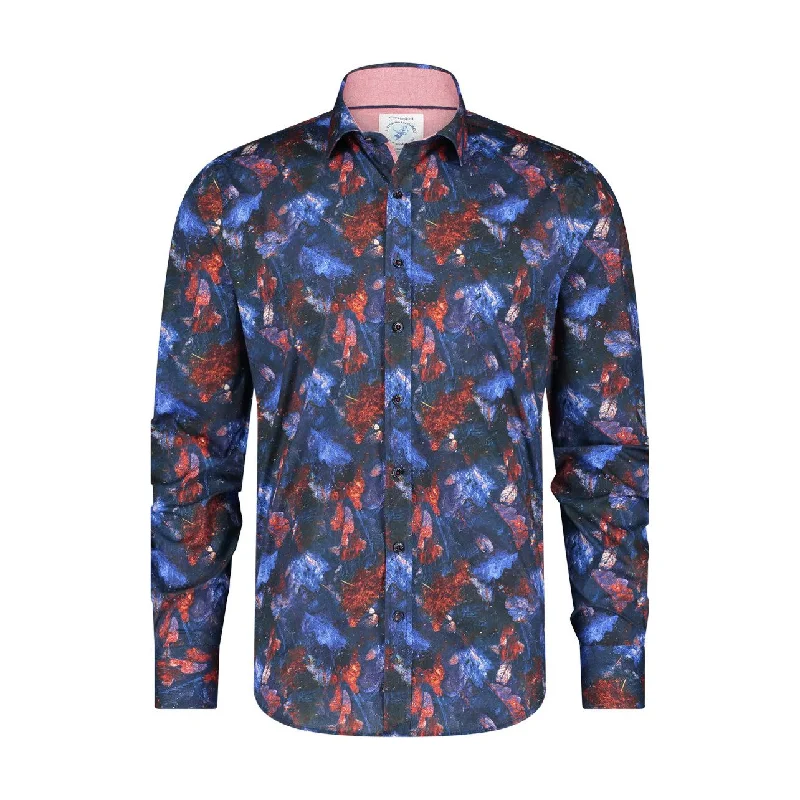 Men's Iron-Free Shirts for Wrinkle-Resistant WearA Fish Named Fred - Men's 405 Burgundy Autumn Leaves L/S - Shirt