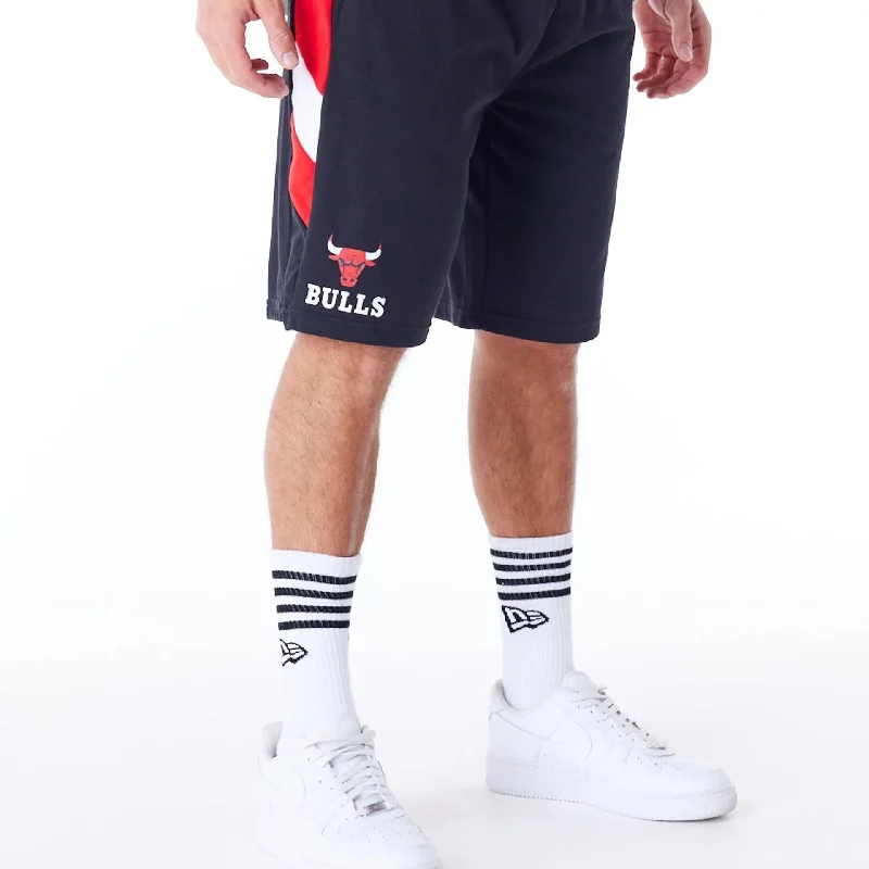 Men's Drawstring Pants for AdjustabilityChicago Bulls NBA Panel Black Oversized Shorts