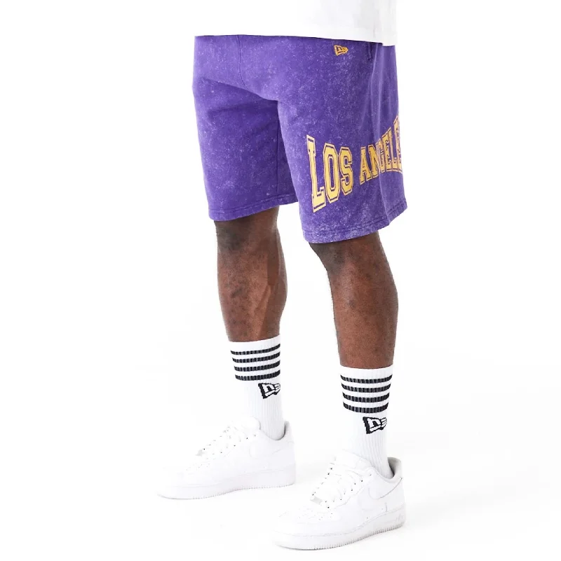 Men's Pants with Stain-Resistant TreatmentLA Lakers NBA Washed Purple Shorts