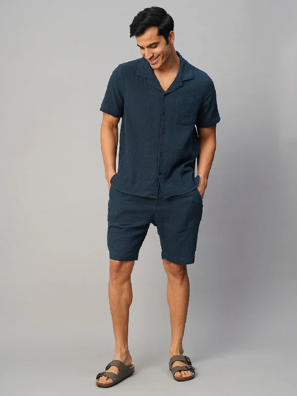 Men's Denim Shorts for SummerMen's Navy Cotton Regular Fit Shorts