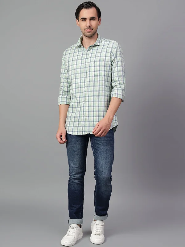 Men's Checked Short-Sleeve Shirts for Summer FunMen's Green Checked Full Sleeve Casual Shirt