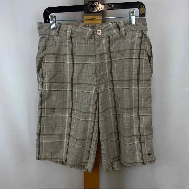 Men's Pants with Deep PocketsOneil Men's Size 30 Gray Plaid Shorts