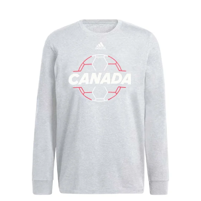 Men's Shirts with Collarsadidas - Men's Canada Soccer Long Sleeve Crew (GA4860)