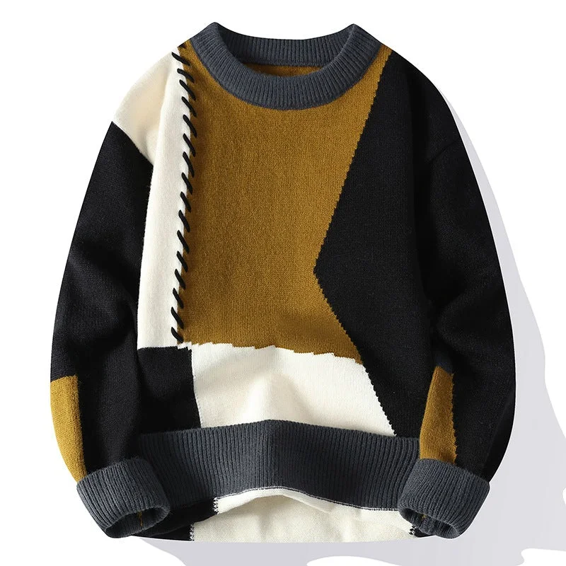 Men's Sweaters with Three-Quarter Sleeves#AY-H23448#潮品休閒毛衣