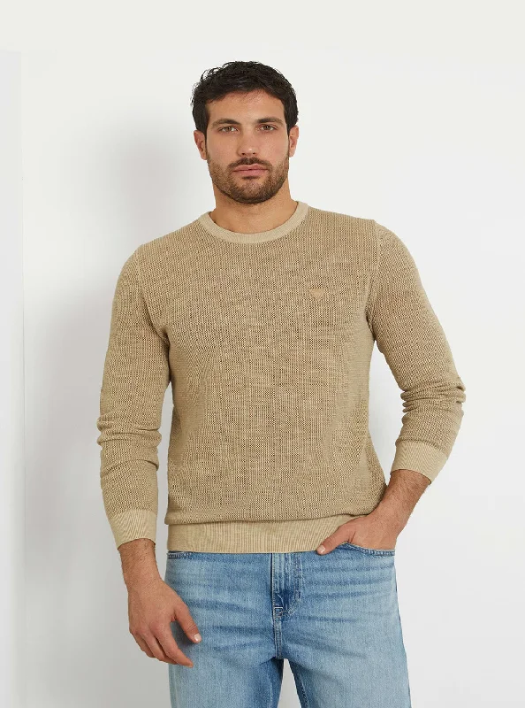 Men's Sweaters in Metallic ColorsBeige Casey Knit Jumper