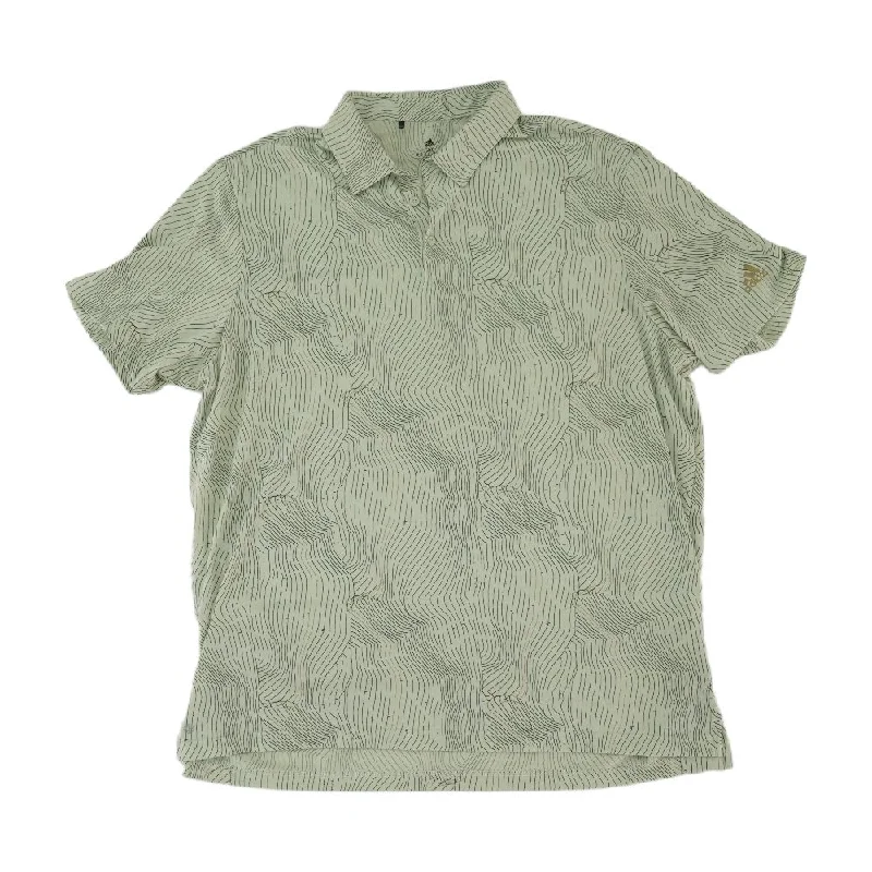 Warm Men's Fleece-Lined TopsBeige Graphic Short Sleeve Polo