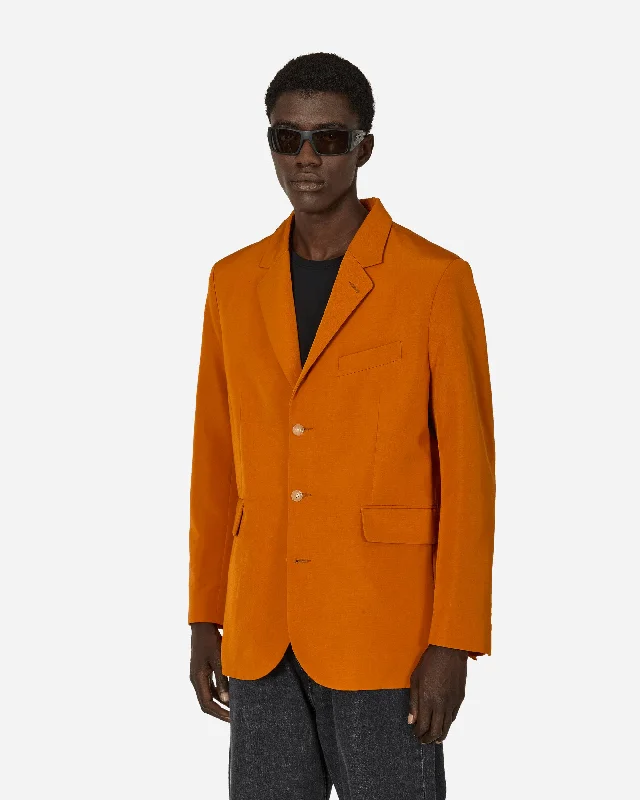 Lightweight Men's WindbreakersGinger Faille Single-Breasted Suit Jacket Orange