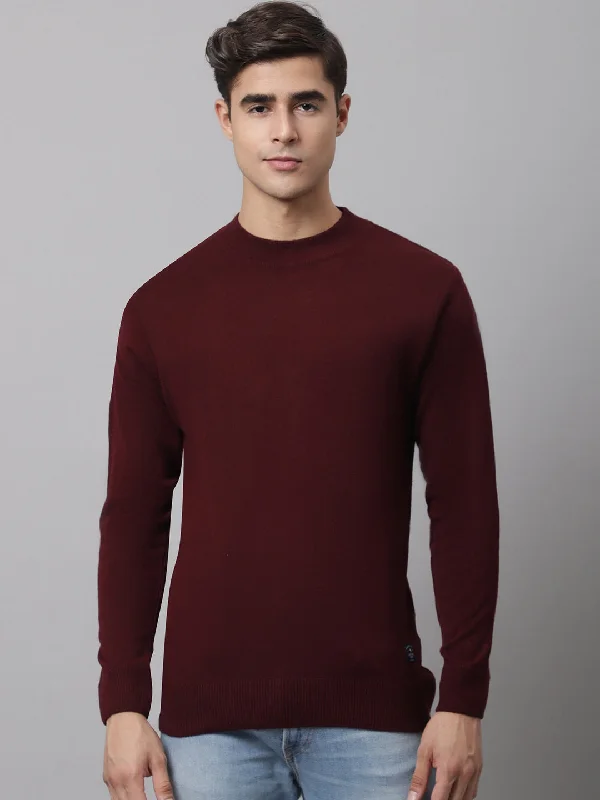 Men's Sweaters in Neutral ColorsMen Maroon Sweater