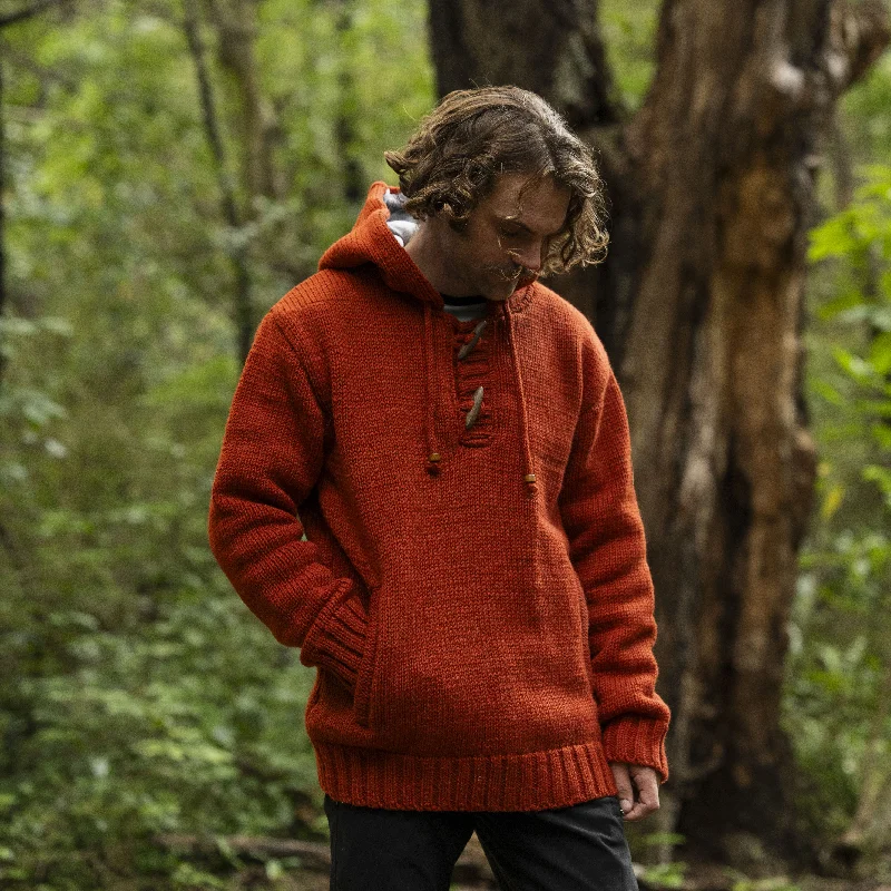 Men's Sweaters with ZippersCoastal Jersey Men - Burnt Orange