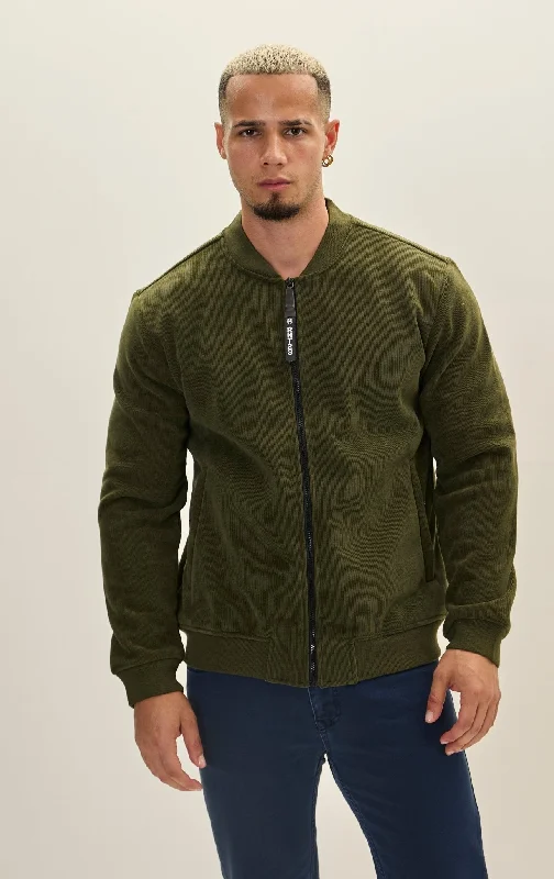 Men's Coats with Quick-Dry FabricLined Bomber Jacket - Khaki