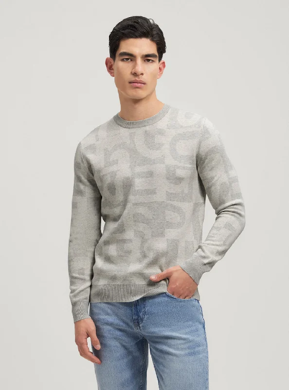 Men's Sweaters for Outdoor ActivitiesEco Grey Denny Logo Knit Jumper