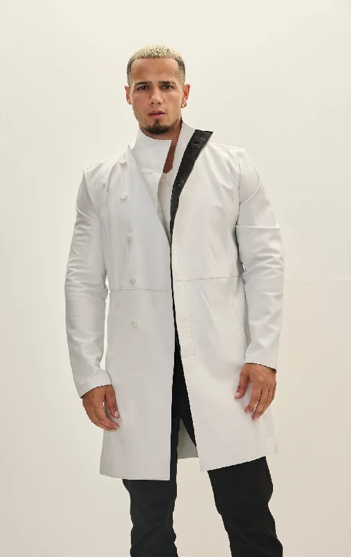 Men's Coats Made in the USAGenuine Leather Rebel Jacket - White Black