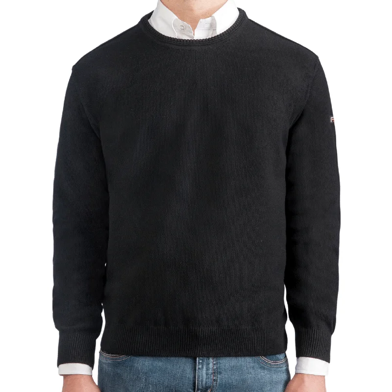 Men's Sweaters with Asymmetrical HemlinesGreen Coast Italian Sweater 5401 Nero (Black) Col. #9