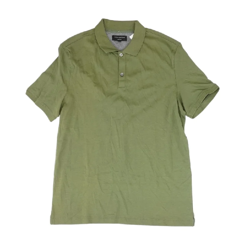 Durable Men's Work ShirtsGreen Solid Short Sleeve Polo