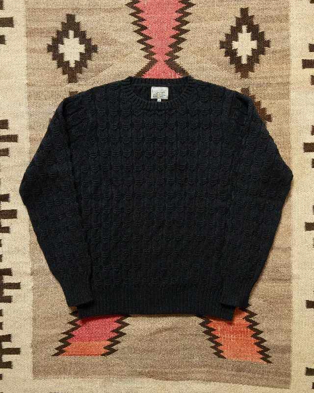 Men's Sweaters with Contrast TrimHighland Cableknit Sweater - Black