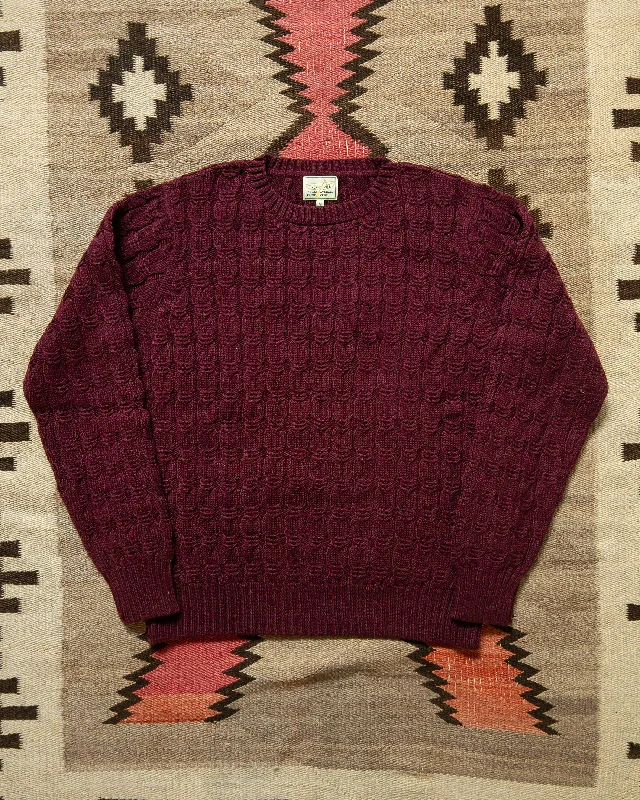 Men's Sweaters with Straight-Cut ShapesHighland Cableknit Sweater - Bordeaux