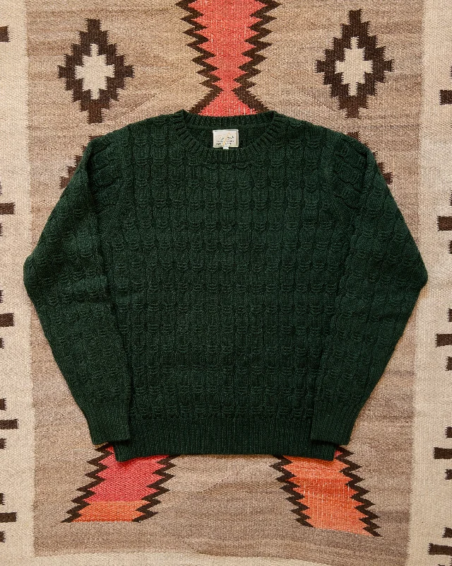 Men's Sweaters with Patchwork DesignsHighland Cableknit Sweater - Evergreen