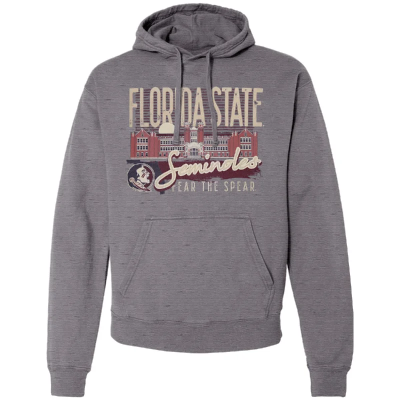 Men's Hoodies for Mild WeatherImage One Adult/Unisex Florida State Seminoles Westcott Design Hood - Charcoal