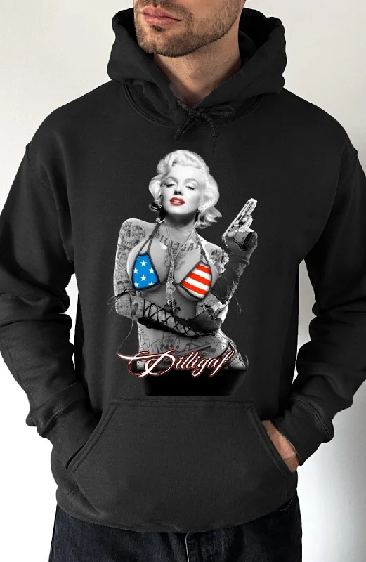 Men's Hoodies with Zippered PocketsMarilyn Pissed Off Attitude Pullover Hoodie