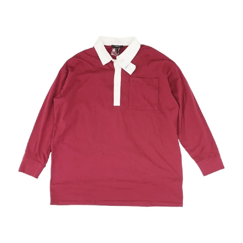 Men's Long-Sleeved ShirtsMaroon Solid Long Sleeve Polo