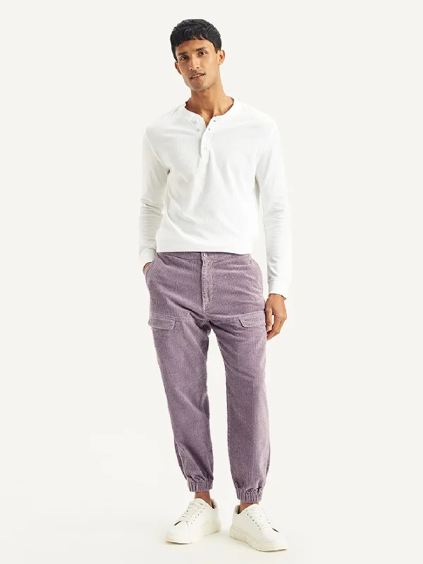 Classic Men's Wool SweatersMen's Purple Regular Fit Trousers