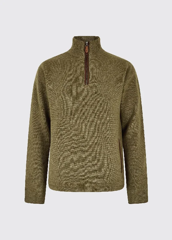 Men's Sweaters with Fair Isle PatternsFeeney Zip Neck Sweater - Dusky Green