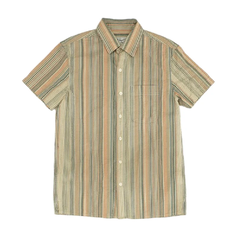 Men's Shirts with Striped PatternsMulti Striped Short Sleeve Button Down