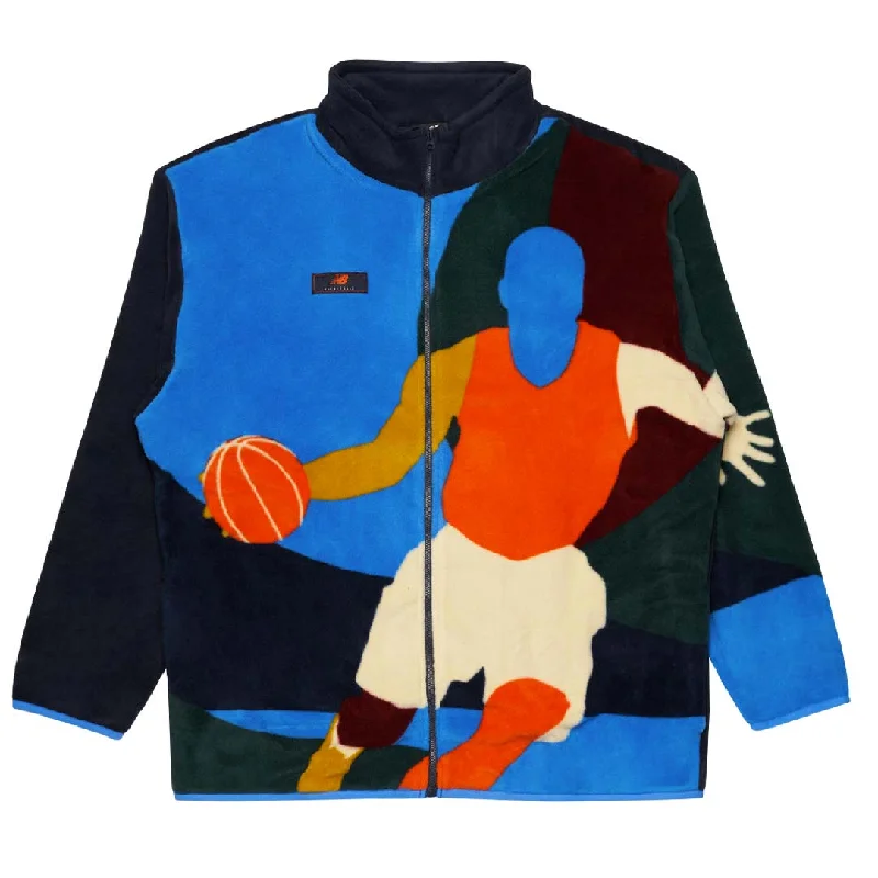 Men's Shirts with Geometric PatternsNew Balance - Men's Hoops Abstract Polar Fleece Jacket (MJ23584 ECL)