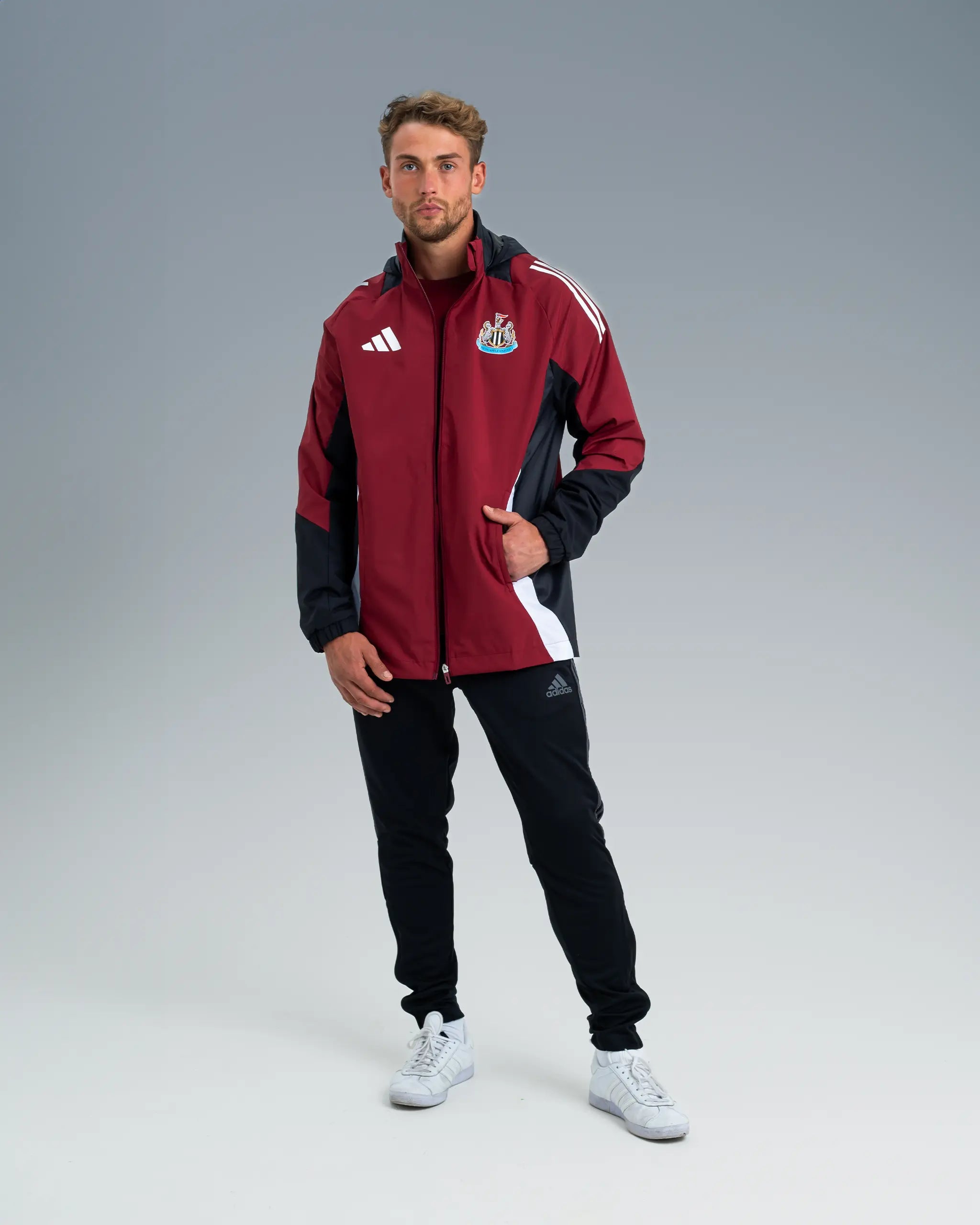 Men's Coats with Embroidered DetailsNewcastle United adidas 24/25 Players' All Weather Jacket