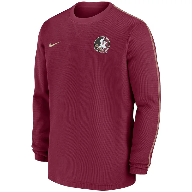 Men's Hoodies with Adjustable HoodsNike Men's 2024 Seminole Logo Coach's Crew - Garnet