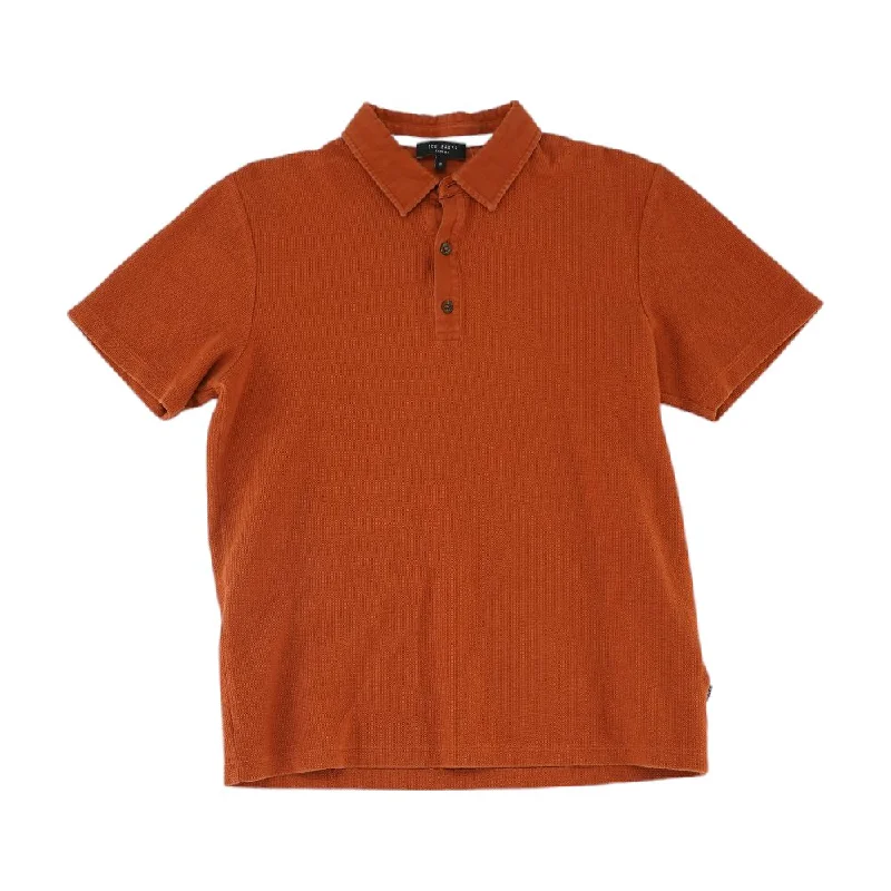 Lightweight Men's Linen ShirtsOrange Solid Short Sleeve Polo