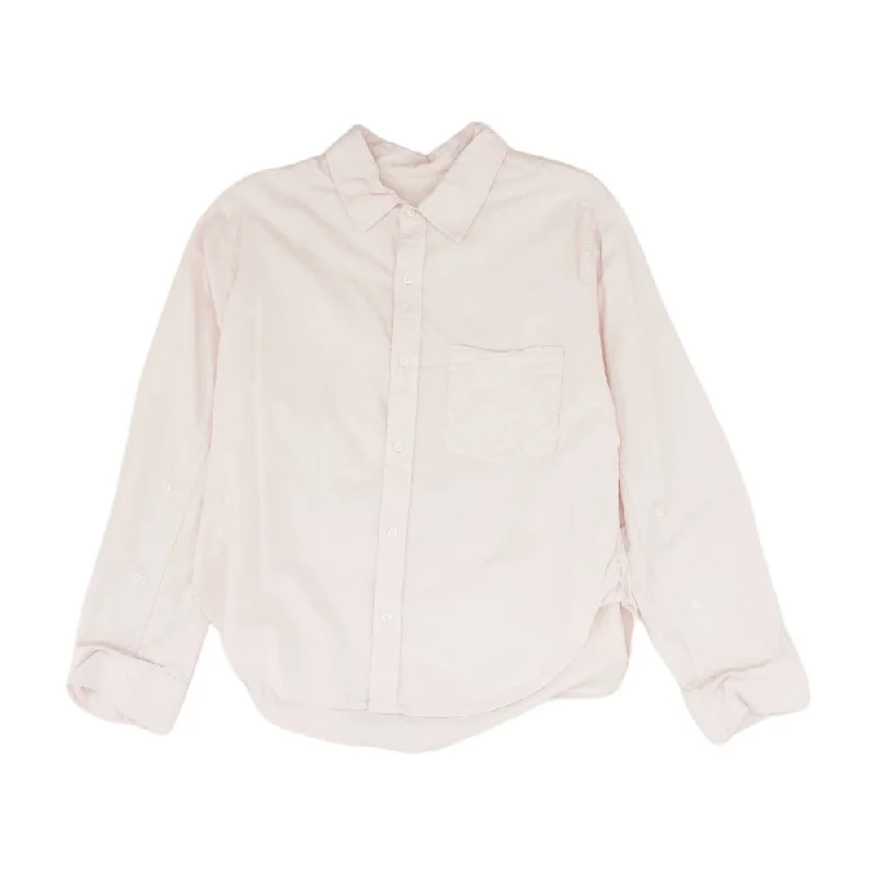 Men's Shirts with Mandarin CollarsPink Solid Long Sleeve Button Down