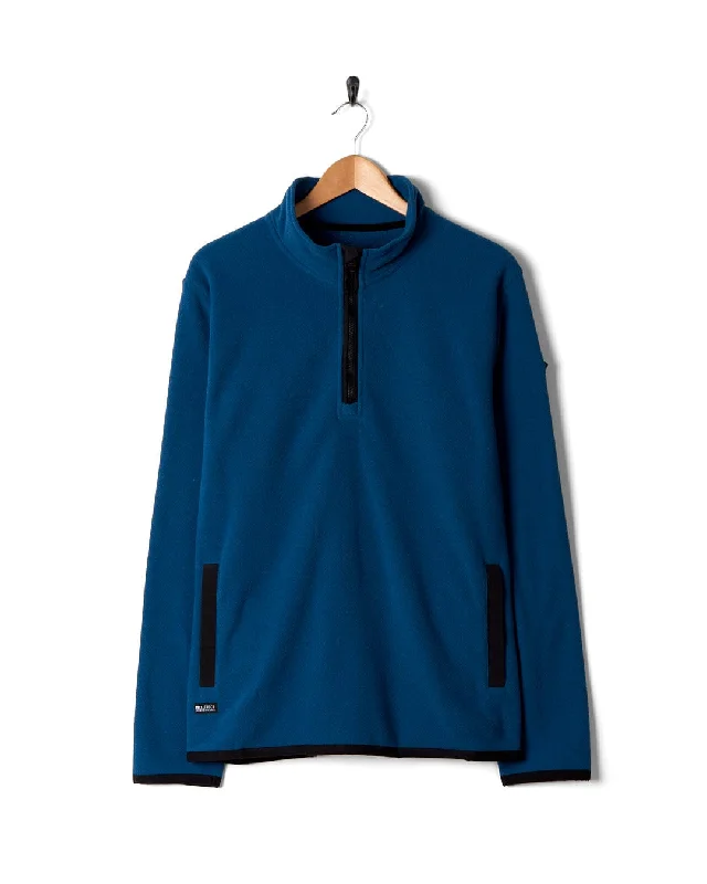 Men's Sweaters with Short SleevesTheo - Mens 1/4 Neck Fleece - Blue