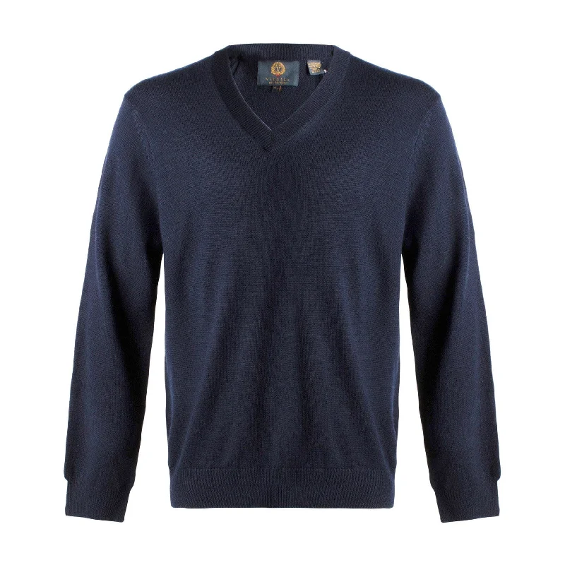 Men's Sweaters with Checkerboard PatternsViyella V-Neck Baruffa Merino Wool Sweater - 255611