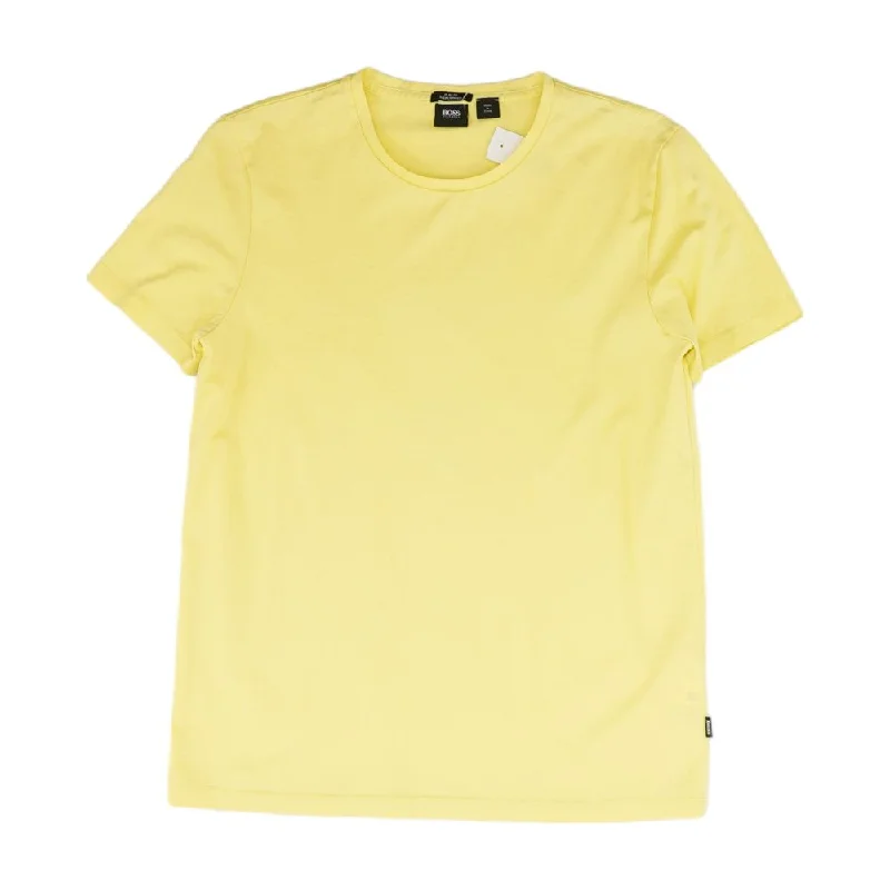 Men's Shirts with Bow TiesYellow Solid Crewneck T-Shirt