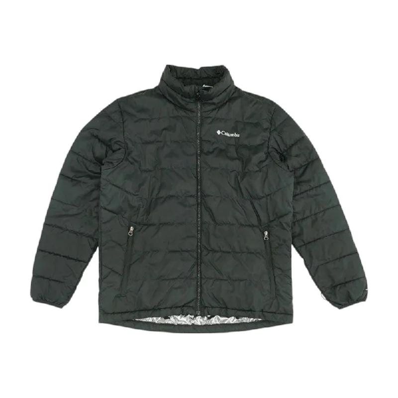 Men's Coats with Water-Repellent FabricBlack Solid Puffer Jacket