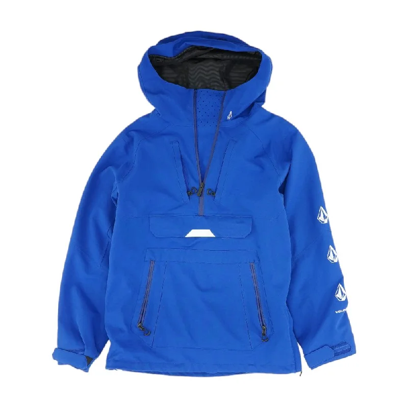 Men's Coats with HoodsBlue Solid Hoodie Pullover