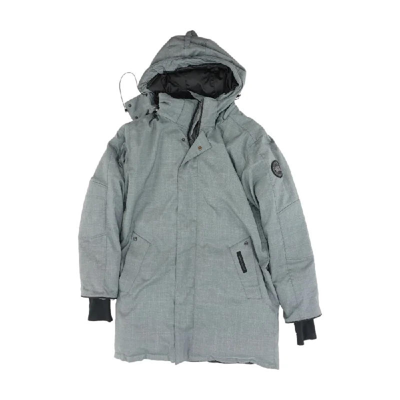 Men's Coats with PocketsBranta Collection Black Label Hooded Parka in Mid Grey