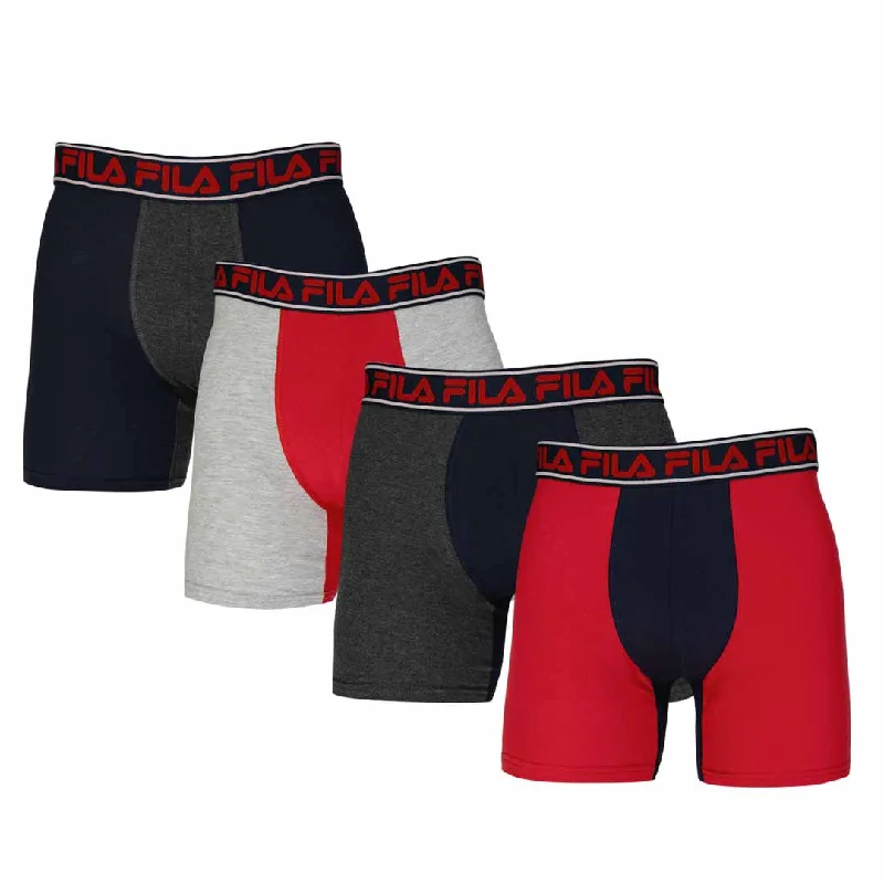 Men's Coats with Multi-Pocket DesignFILA - Men's 4 Pack Boxer Brief (FM412BXCS15 410)