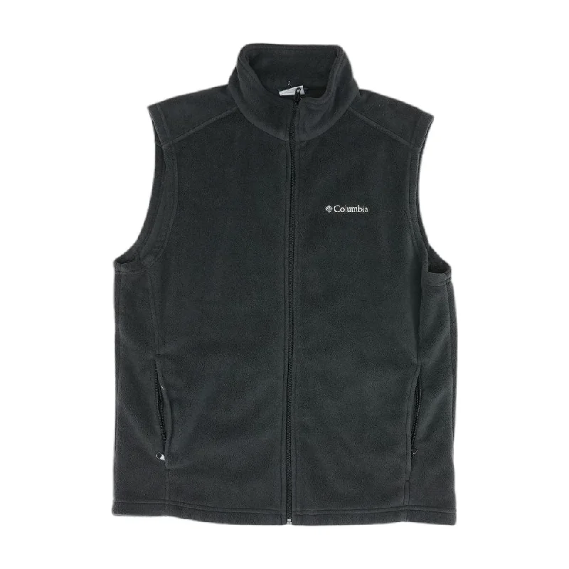 Weather-Resistant Men's CoatsGray Solid Fleece Vest